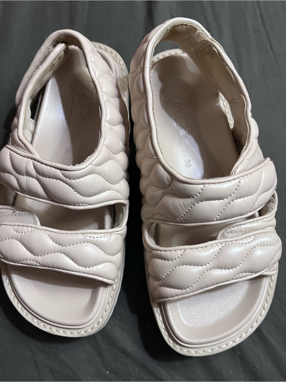 Zara faux leather textured sports sandals